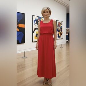 Lilla P Casual Tank Maxi Dress Azalea Red Size XS